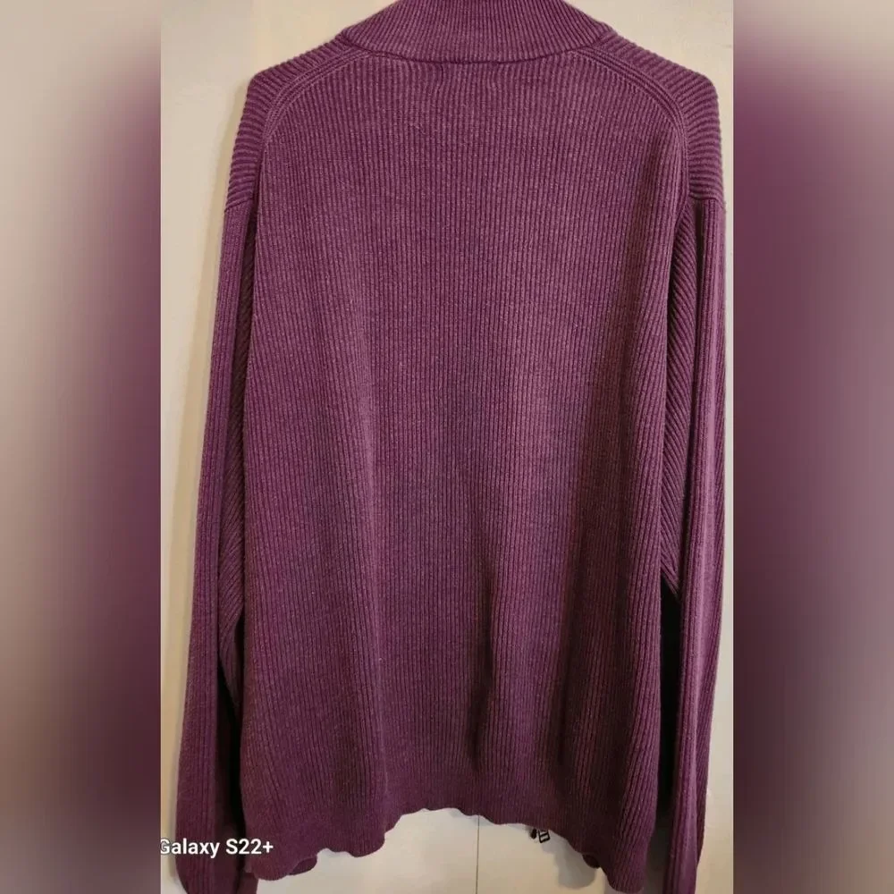 C9 Men's Izod burgundy zip up ribbed sweater knit cardigan size XL